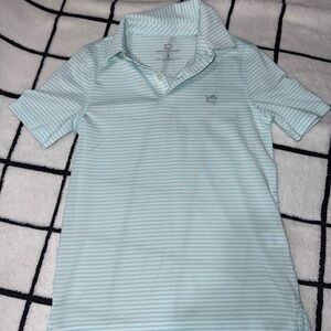 Southern Tide Aqua Striped Polo